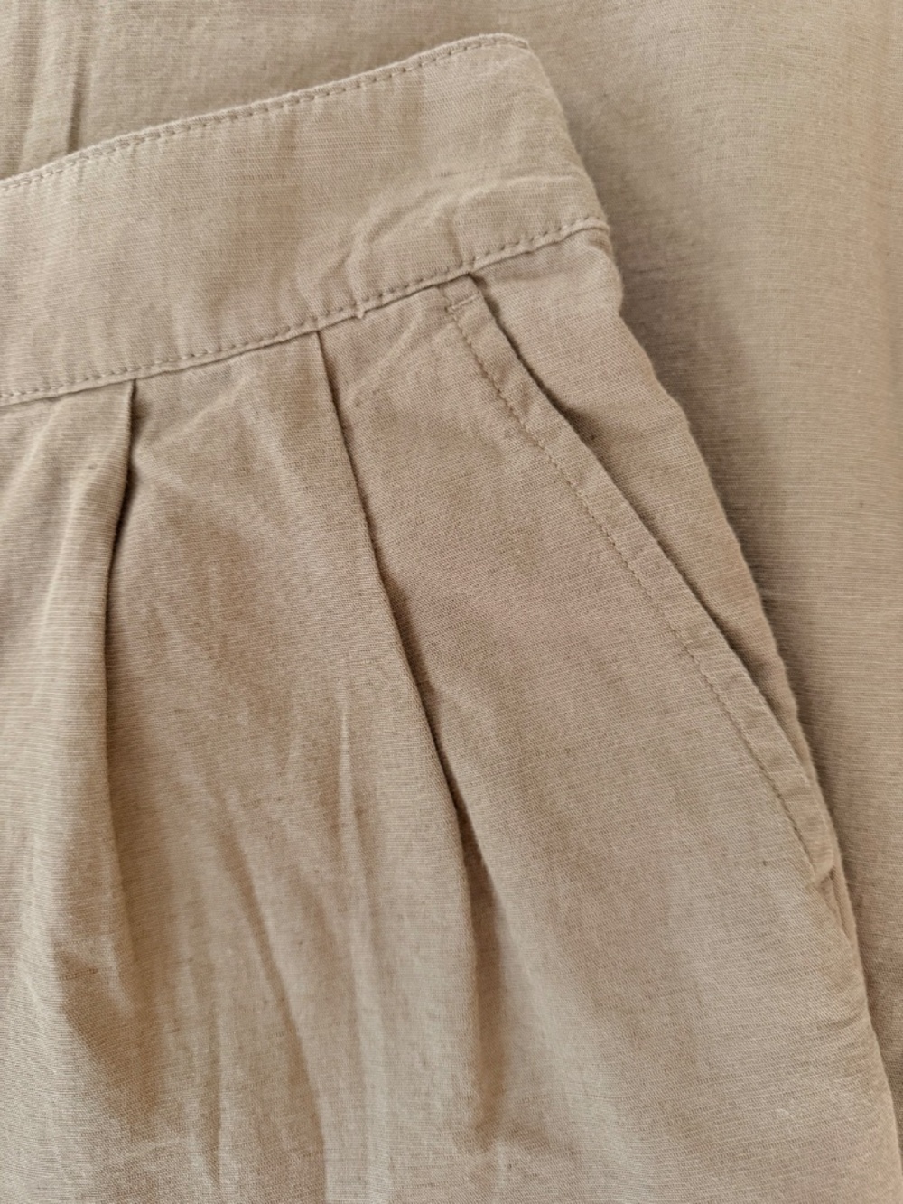 PACT Canopy Linen Blend Pleated Trouser in Khaki Green Size M - Picture 9 of 9
